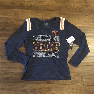 NFL Womens NWT Chicago Bears T-Shirt Size Large Long Sleeve Football Dark Gray